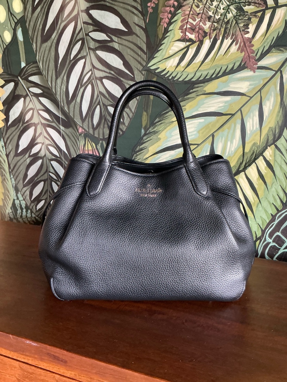 kate spade Dumpling Large Satchel Black Pebbled Leather with Top Handles